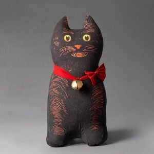 JOHN DERIAN | Target Threshold Collection Black Cat Pillow Brass Bell SOLD OUT
